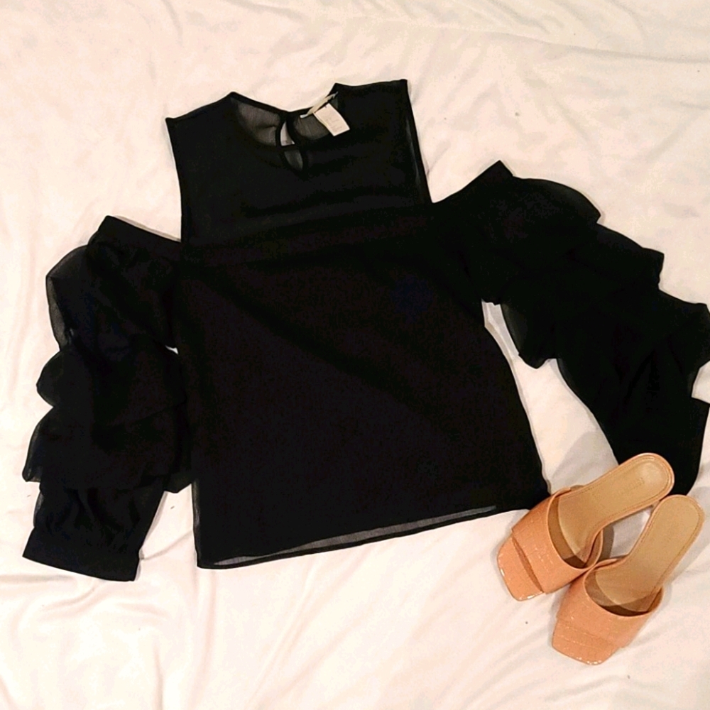 H&M Black Blouse Sz 2